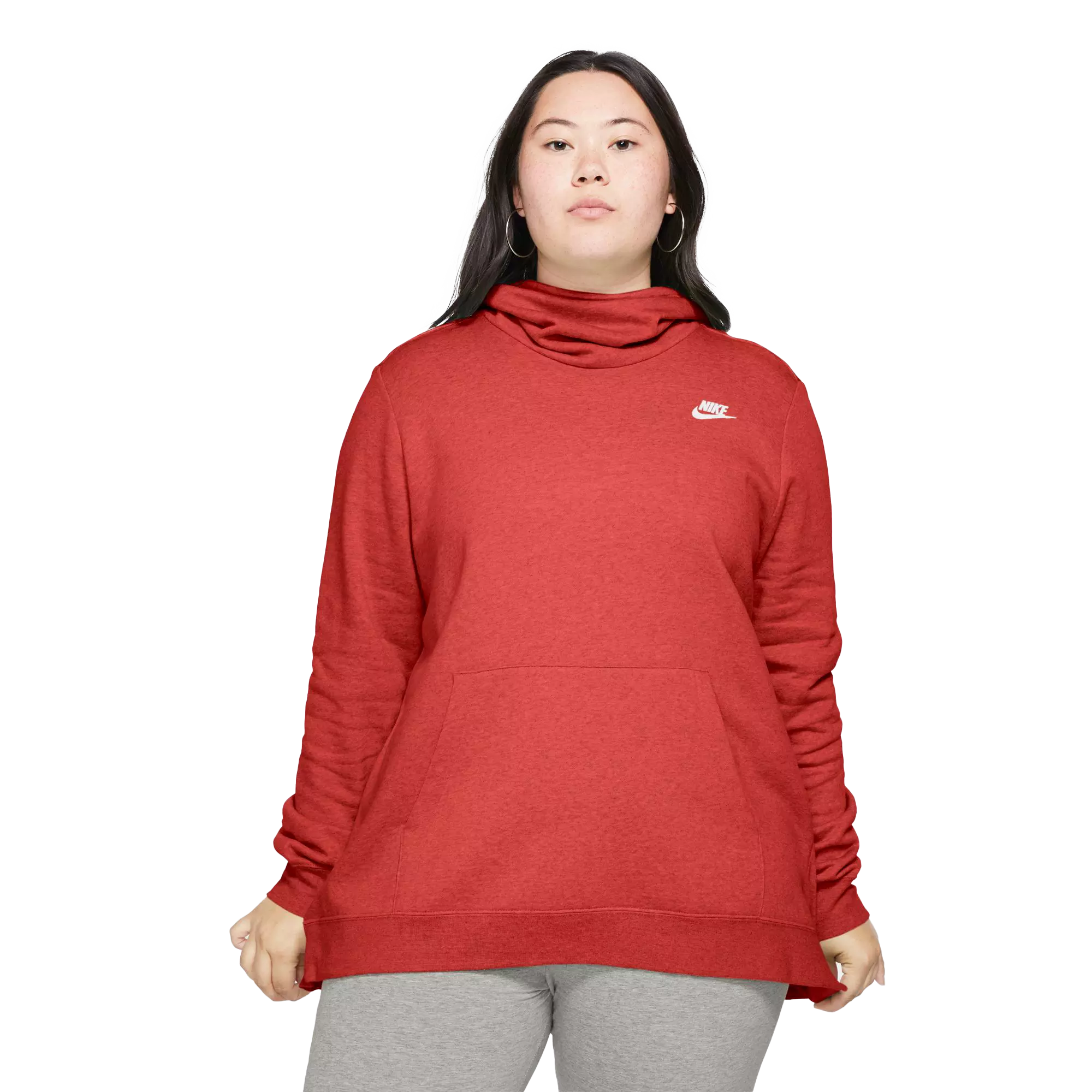 Fleece funnel neck online hoodie